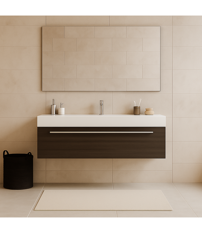 Wastafelkast Garcia 120cm - donker eiken - zonder wastafel