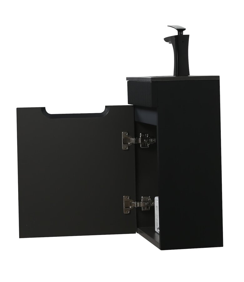 Toiletmeubel Thermis 40cm - mat zwart - zwarte wastafel