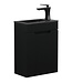 Toiletmeubel Thermis 40cm - mat zwart - zwarte wastafel