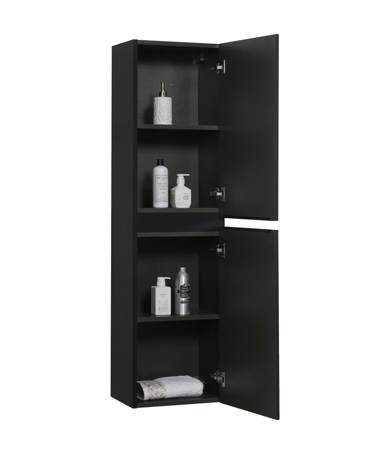 Badkamerkast Thermis 40 x 30 x 150 cm - mat zwart