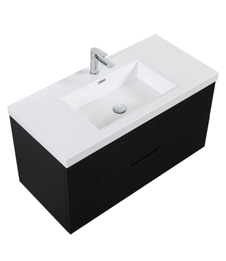 Badkamermeubel Thermis 100cm - mat zwart