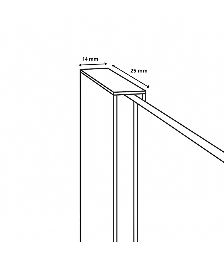 Douchewand Essos 140 x 200 cm - zwart - rookglas - inloopdouche 8mm