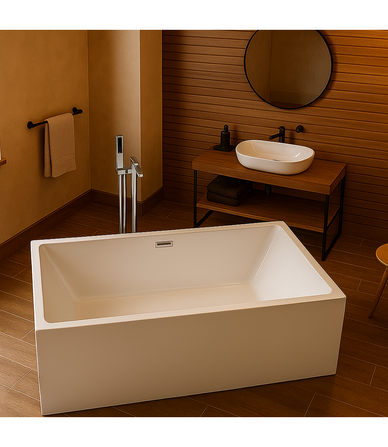 Vrijstaand ligbad Akaro 170 x 80 x 58 cm - wit