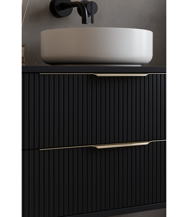 Wastafelkast Rimini - 80 x 46 x 46 cm - mat zwart