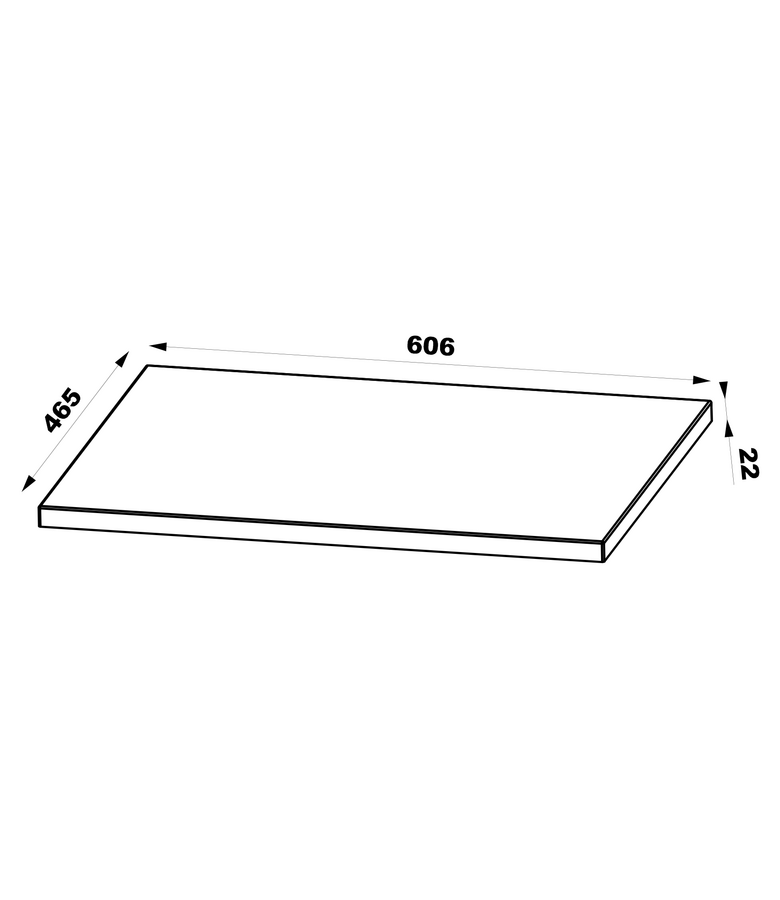 Wastafelkast Azore 60 x 46 x 52 cm - mat zwart