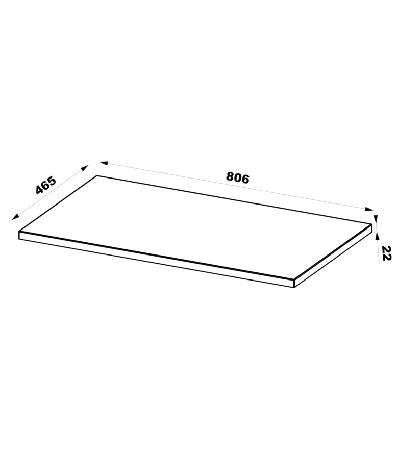Wastafelkast Azore 80 x 46 x 52 cm - mat zwart