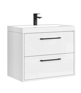 Badkamermeubel Florence 01 60cm met wastafel - hoogglans wit