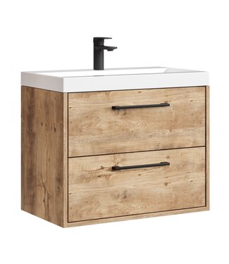 Badkamermeubel Florence 01 60cm met wastafel - kastanje eiken