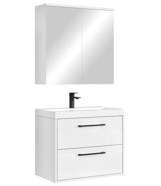 Badkamermeubel Florence 01 60cm met spiegelkast - hoogglans wit
