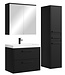 Badkamermeubel Florence 60cm complete set met spiegelkast - mat zwart