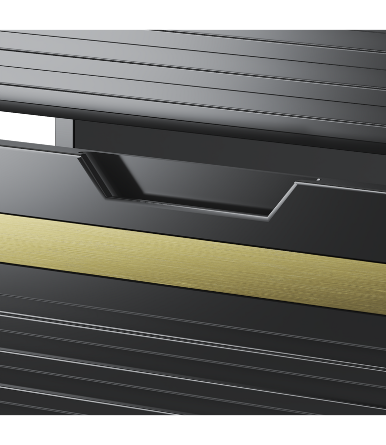 Wastafelkast Varo 80 x 46 x 52 cm - mat zwart met goud