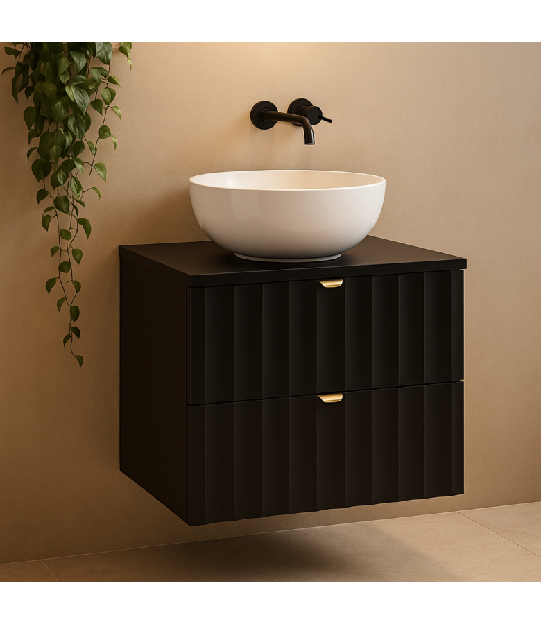 Wastafelkast Azore 60 x 46 x 52 cm - mat zwart