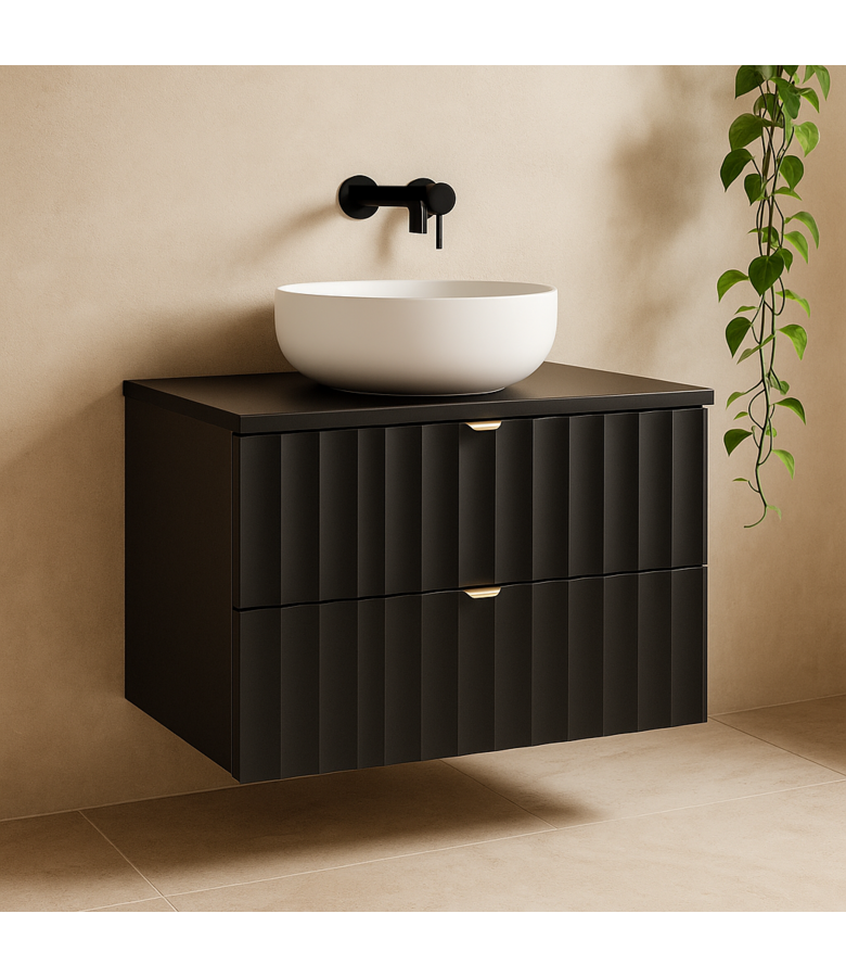 Wastafelkast Azore 80 x 46 x 52 cm - mat zwart