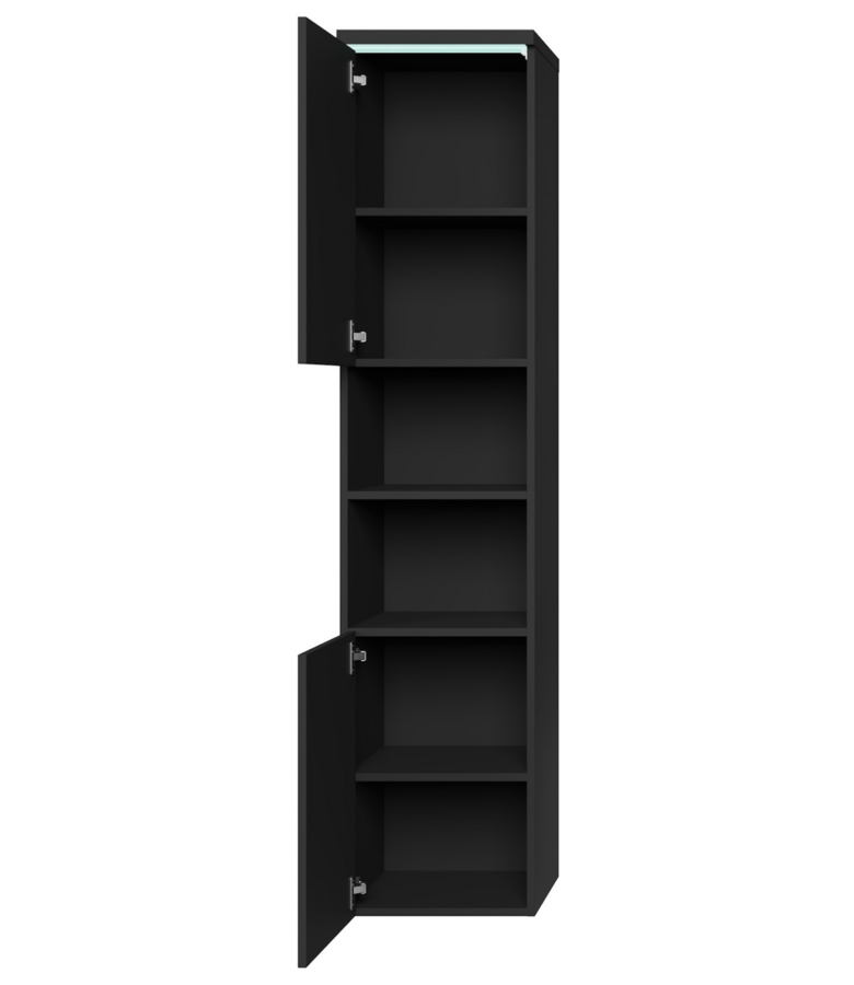 Badkamerkast Paso 35 x 35 x 160 cm - hoogglans zwart