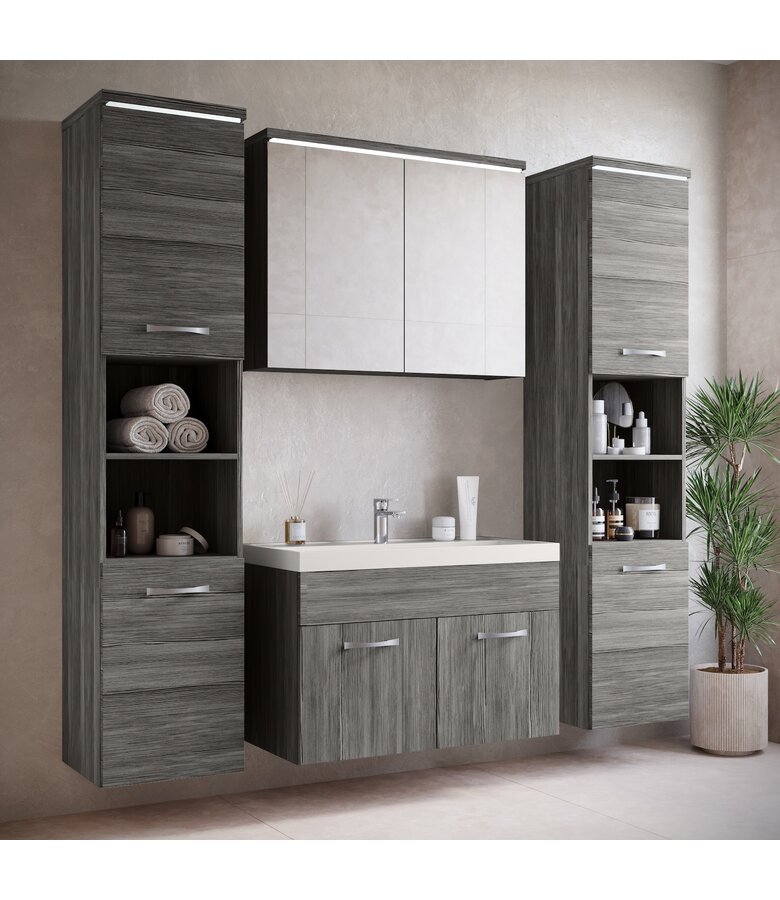 Badkamerkast Paso 35 x 35 x 160 cm - grijs eiken