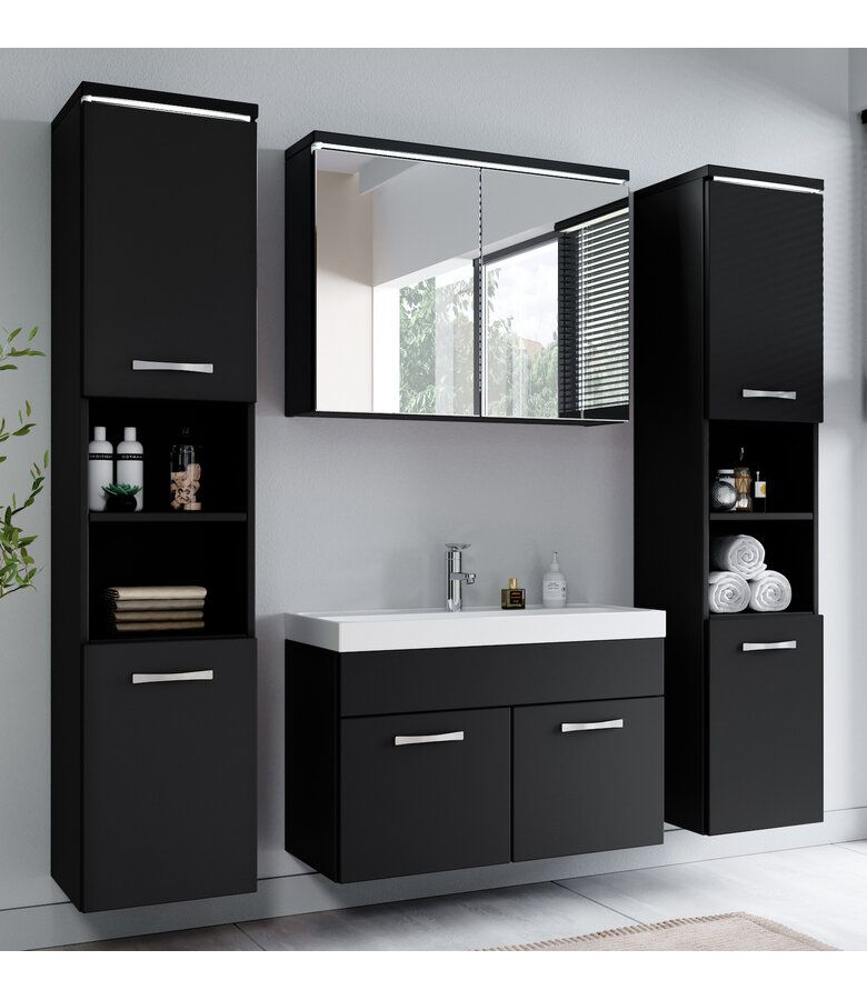 Badkamerkast Paso 35 x 35 x 160 cm - mat zwart