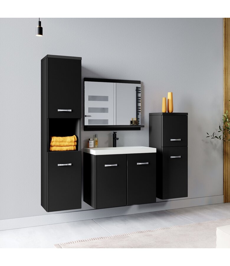 Badkamermeubel Malo 02 60cm  - mat zwart