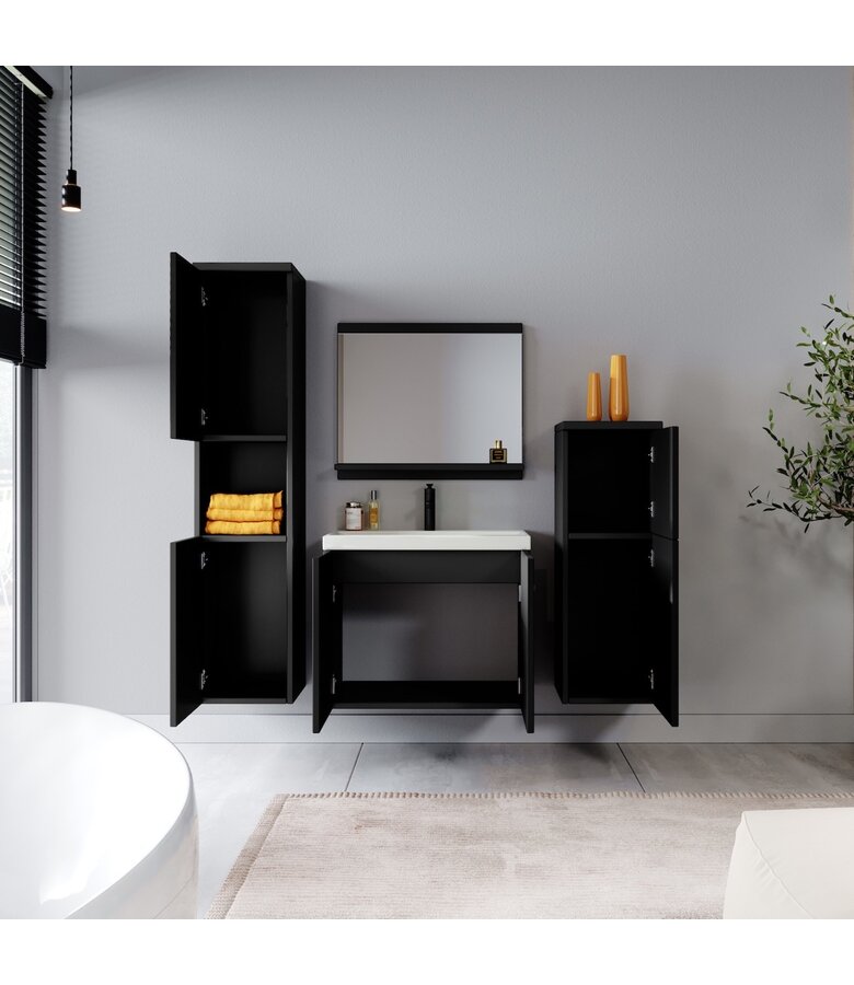 Badkamermeubel Malo 02 60cm  - mat zwart
