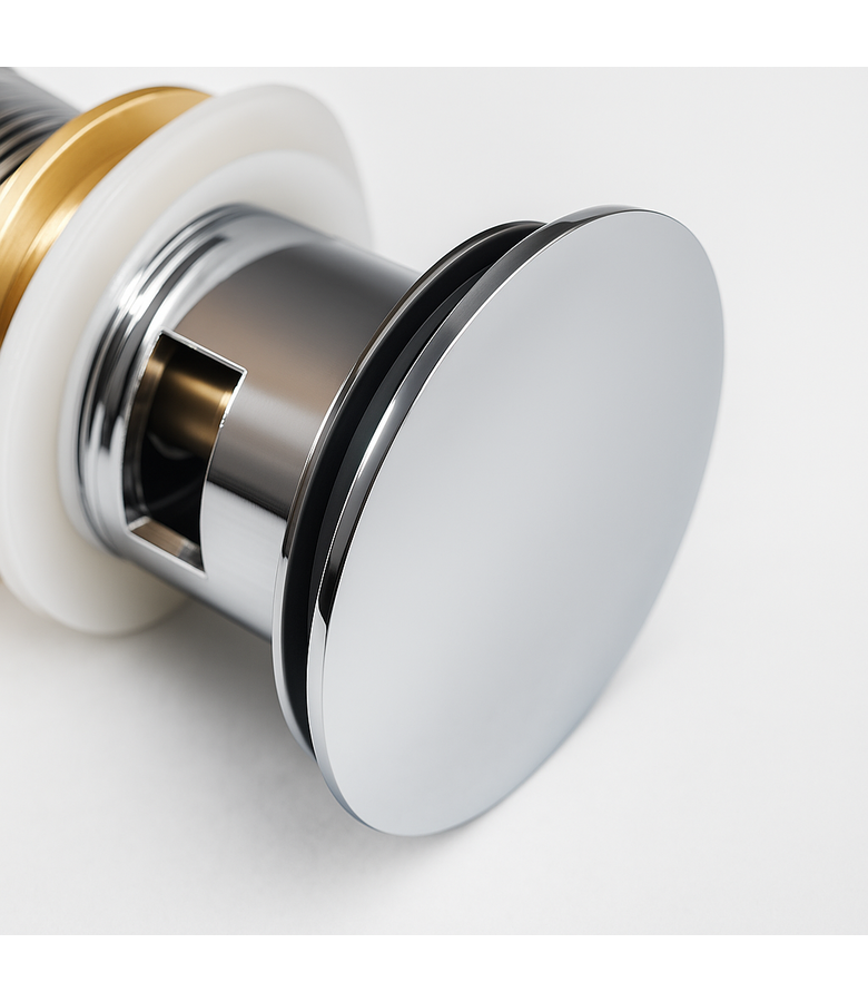 Afvoerplug groot - chroom - met overloop