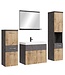 Badkamermeubel Alba 60cm complete set - donker grijs met kastanje eiken