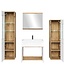 Badkamermeubel Nobel XL 60cm complete set - eiken met hoogglans wit