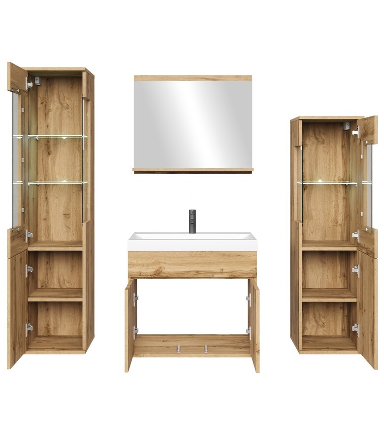 Badkamermeubel Nobel XL 60cm complete set - eiken