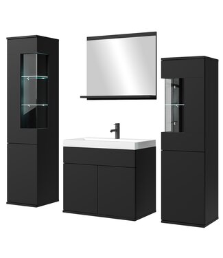 Badkamermeubel Nobel XL 60cm complete set - mat zwart