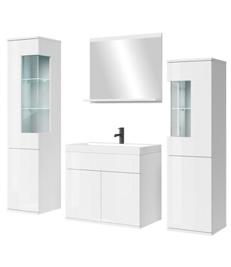 Badkamermeubel Nobel XL 60cm complete set - hoogglans wit