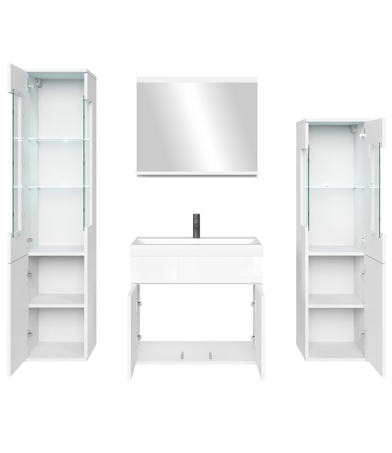 Badkamermeubel Nobel XL 60cm complete set - hoogglans wit