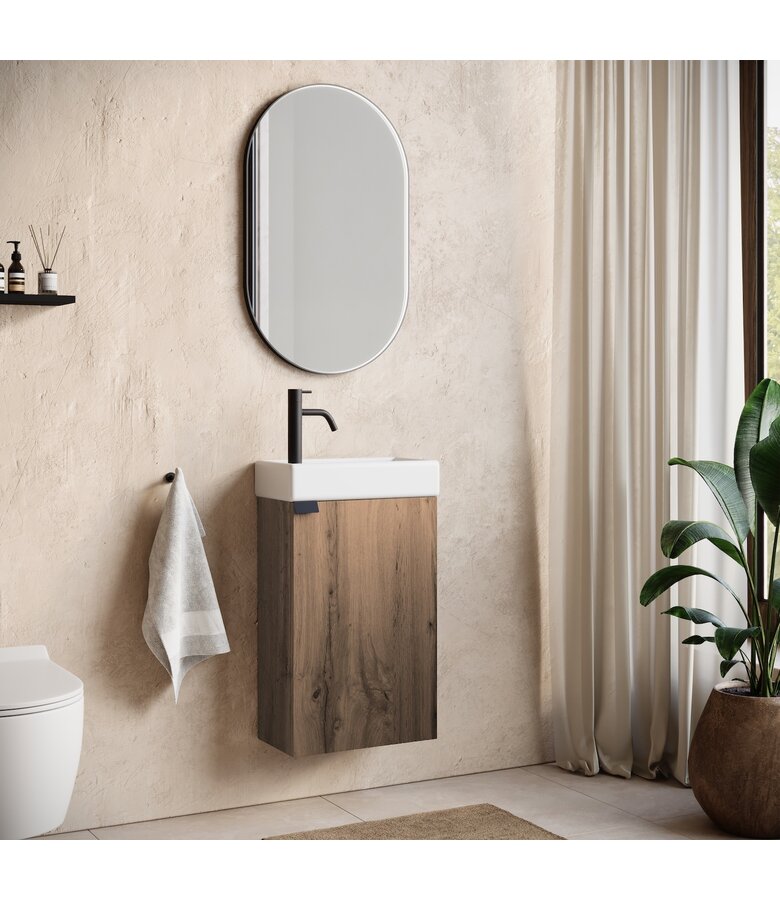 Toiletmeubel Apollo 40cm - bruin eiken