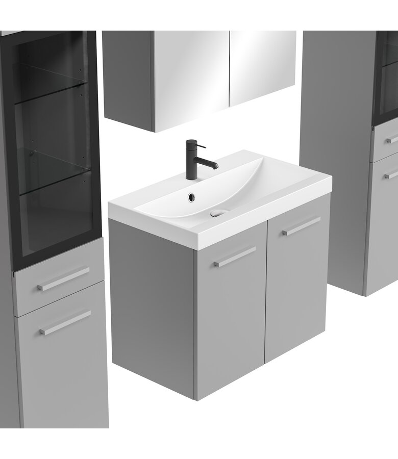 Badkamermeubel Mirano 60cm complete set - mat grijs