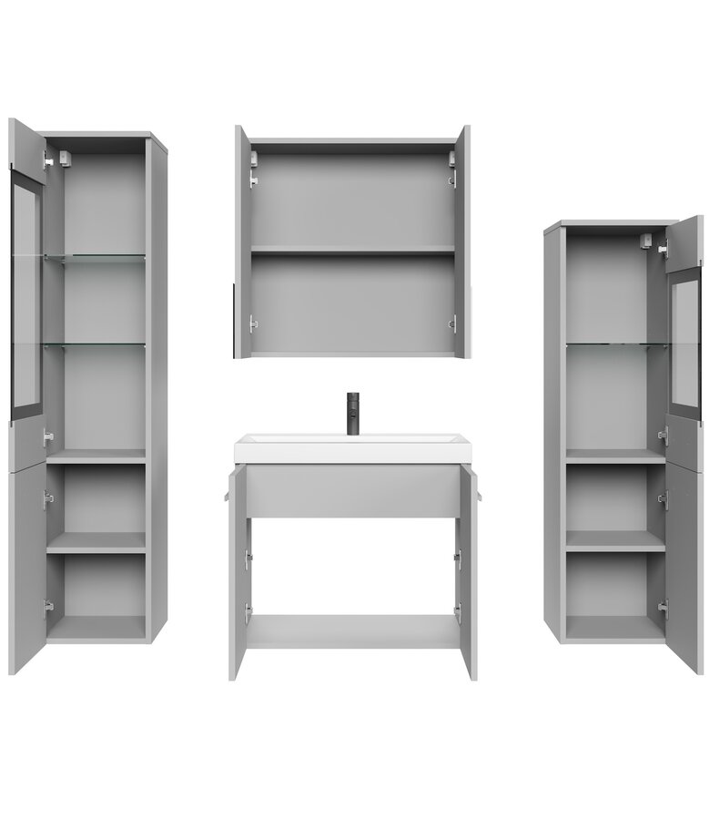 Badkamermeubel Mirano 60cm complete set - mat grijs