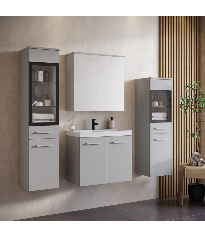 Badkamermeubel Mirano 60cm complete set - mat grijs