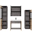 Badkamermeubel Mirano 60cm complete set - donker grijs met kastanje eiken