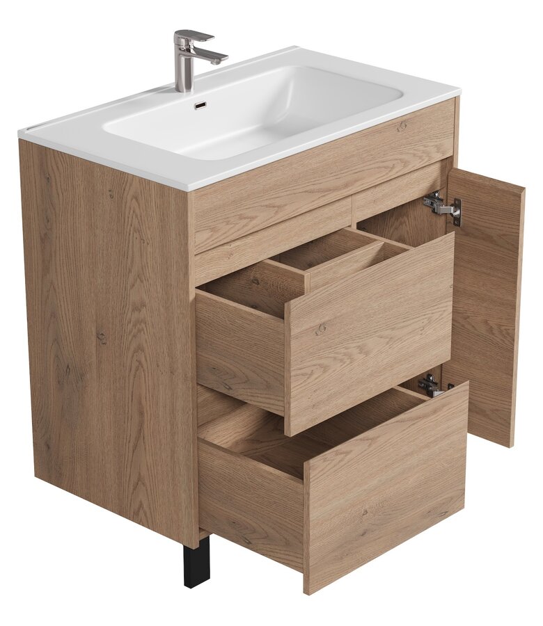 Badkamermeubel Salzburg 80cm - kastanje eiken