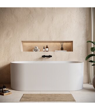 Half vrijstaand ligbad Havana 170 x 80 x 58 cm - wit