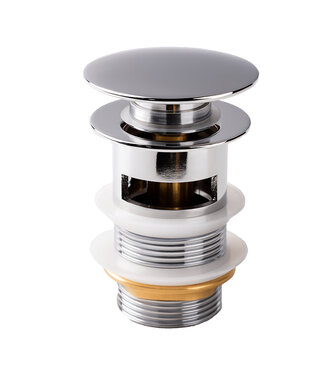 Afvoerplug groot - chroom - met overloop