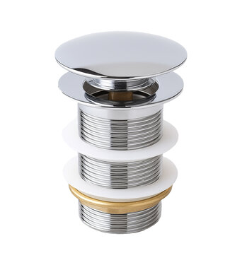 Afvoerplug groot - chroom - zonder overloop