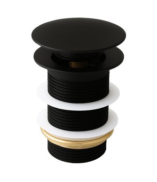 Afvoerplug groot - mat zwart - zonder overloop