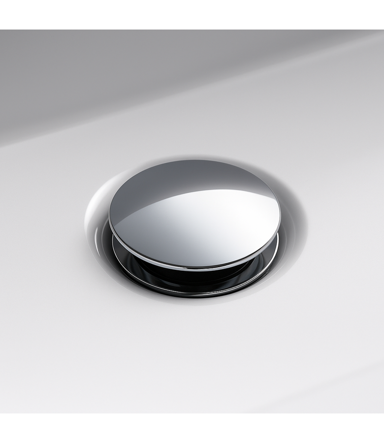 Afvoerplug groot - chroom - met overloop