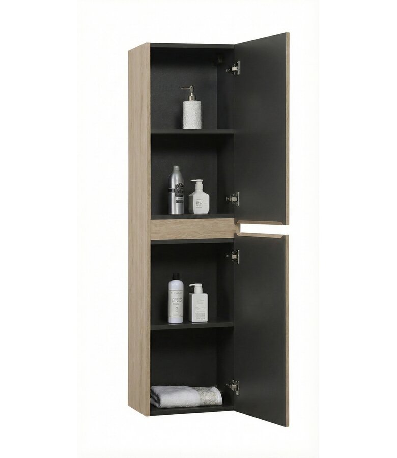 Badkamerkast Thermis 40 x 30 x 150 cm - licht eiken