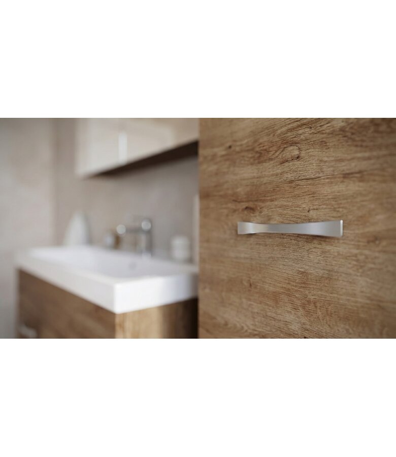 Badkamermeubel Paso LED 80cm met spiegelkast - bruin eiken