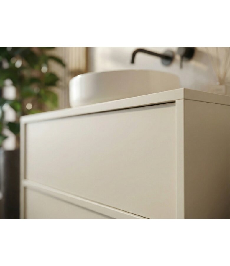 Wastafelkast Mali met kolomkast - 80 x 46 x 49 cm - beige