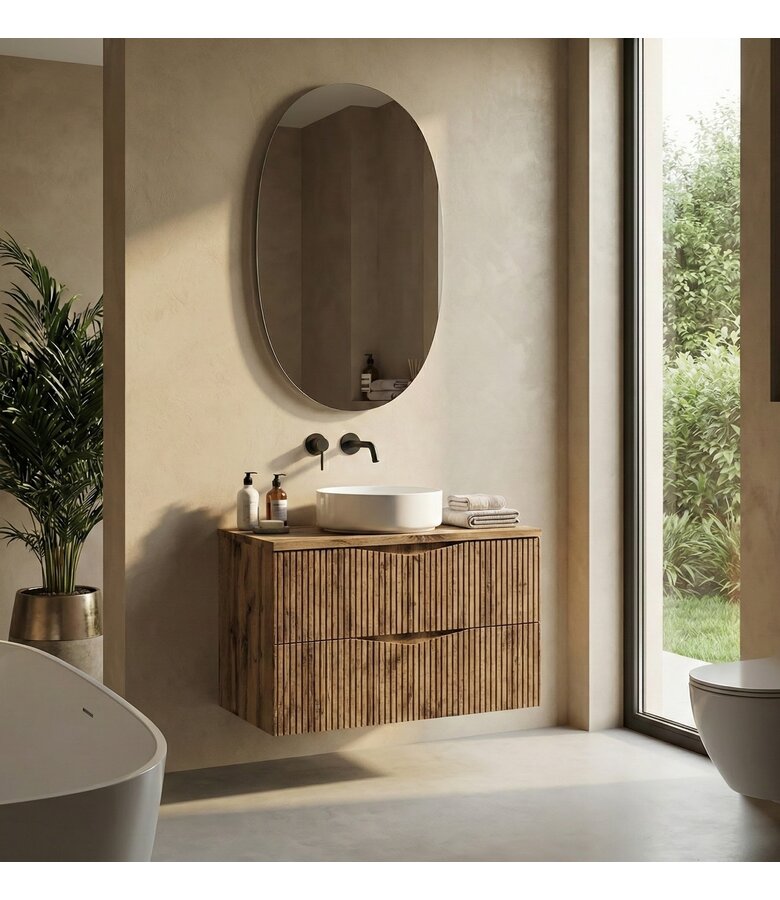 Wastafelkast Calen 80 x 46 x 52 cm - eiken