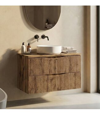 Wastafelkast Calen 80 x 46 x 52 cm - eiken