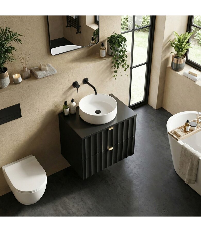 Wastafelkast Azore 60 x 46 x 52 cm - mat zwart