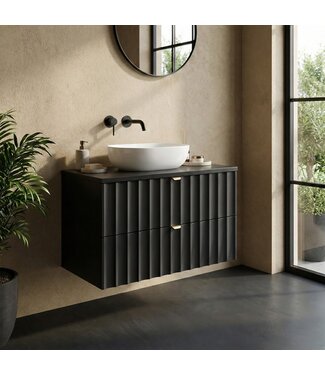 Wastafelkast Azore 80 x 46 x 52 cm - mat zwart