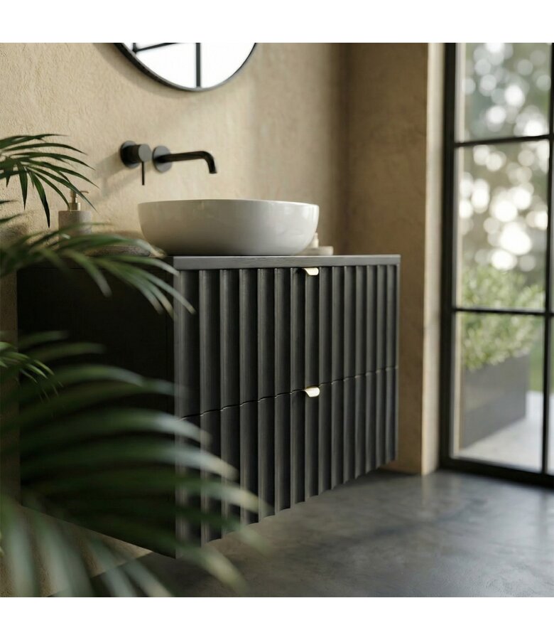 Wastafelkast Azore 80 x 46 x 52 cm - mat zwart