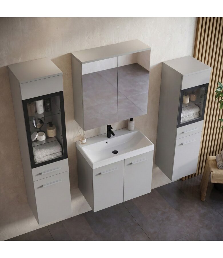 Badkamermeubel Mirano 60cm complete set - mat grijs