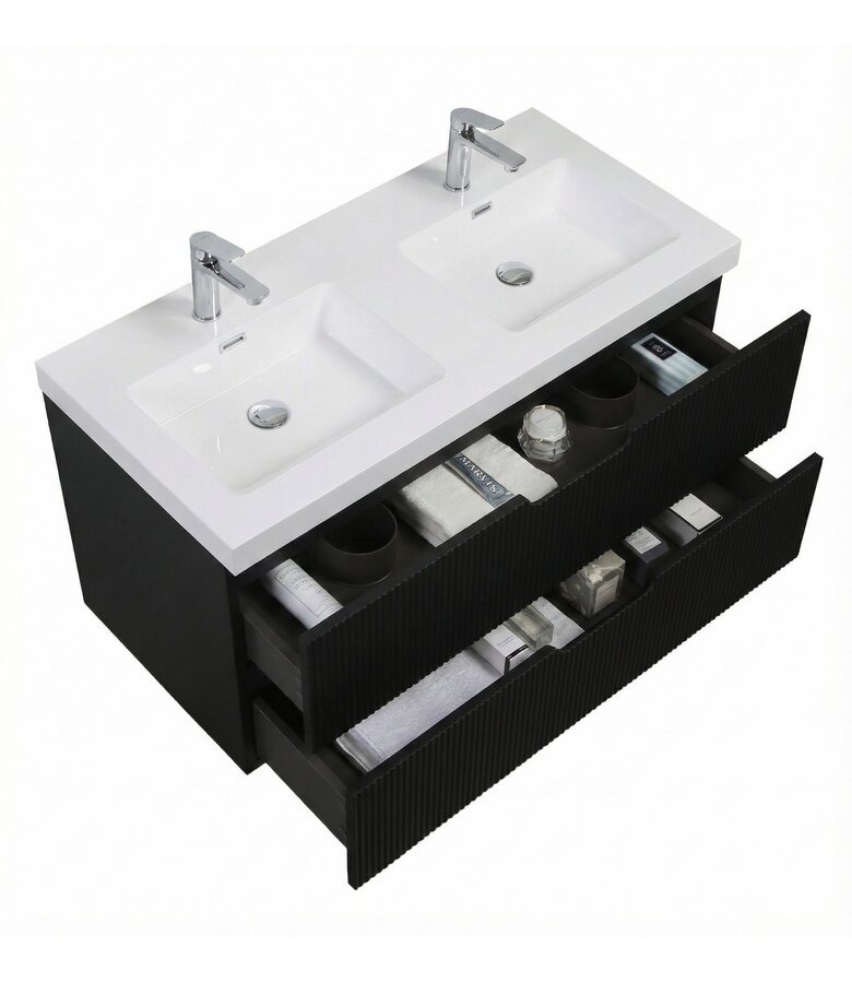 Badkamermeubel Thermis 120cm - mat zwart